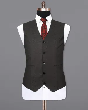 Dune Brown Textured Waistcoat