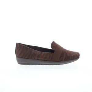 Easy Spirit Audrey 2 SEAUDREY2 Womens Brown Canvas Loafer Flats Shoes