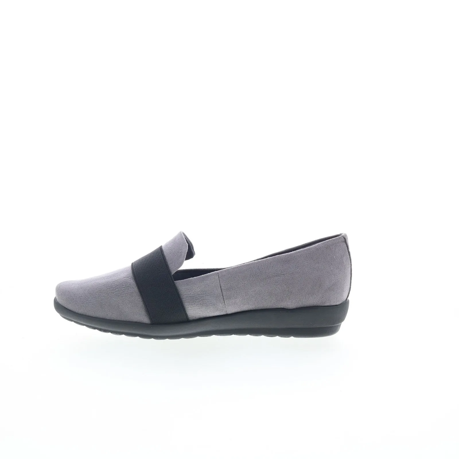 Easy Spirit Audrey 2 SEAUDREY2 Womens Gray Wide Canvas Loafer Flats Shoes
