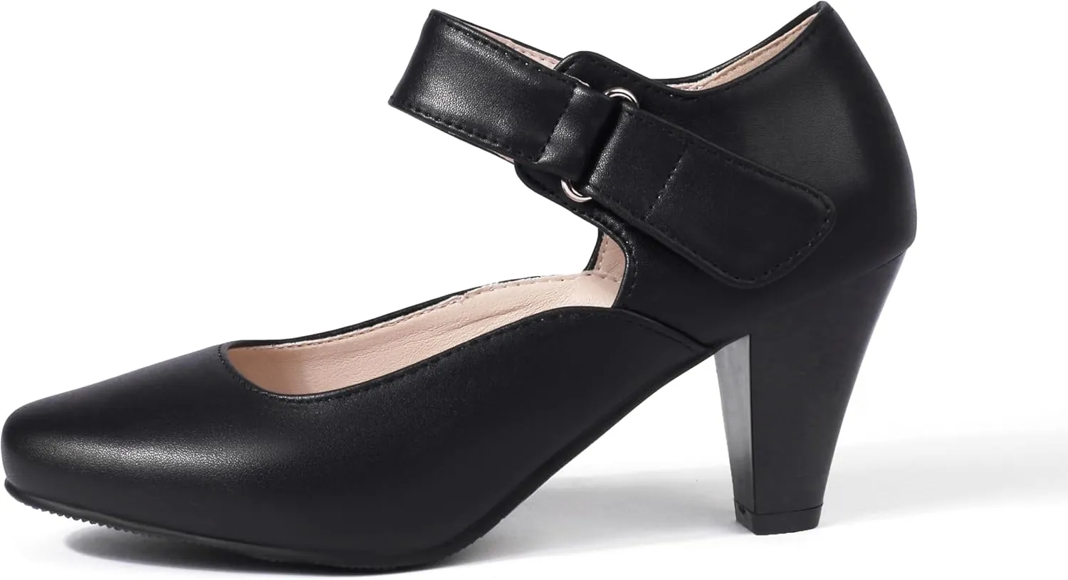 Elerhythm Women's Mary Jane Vintage Heels Gatsby 1920s Pumps Closed Round Toe 1950s Victorian Retro Shoes