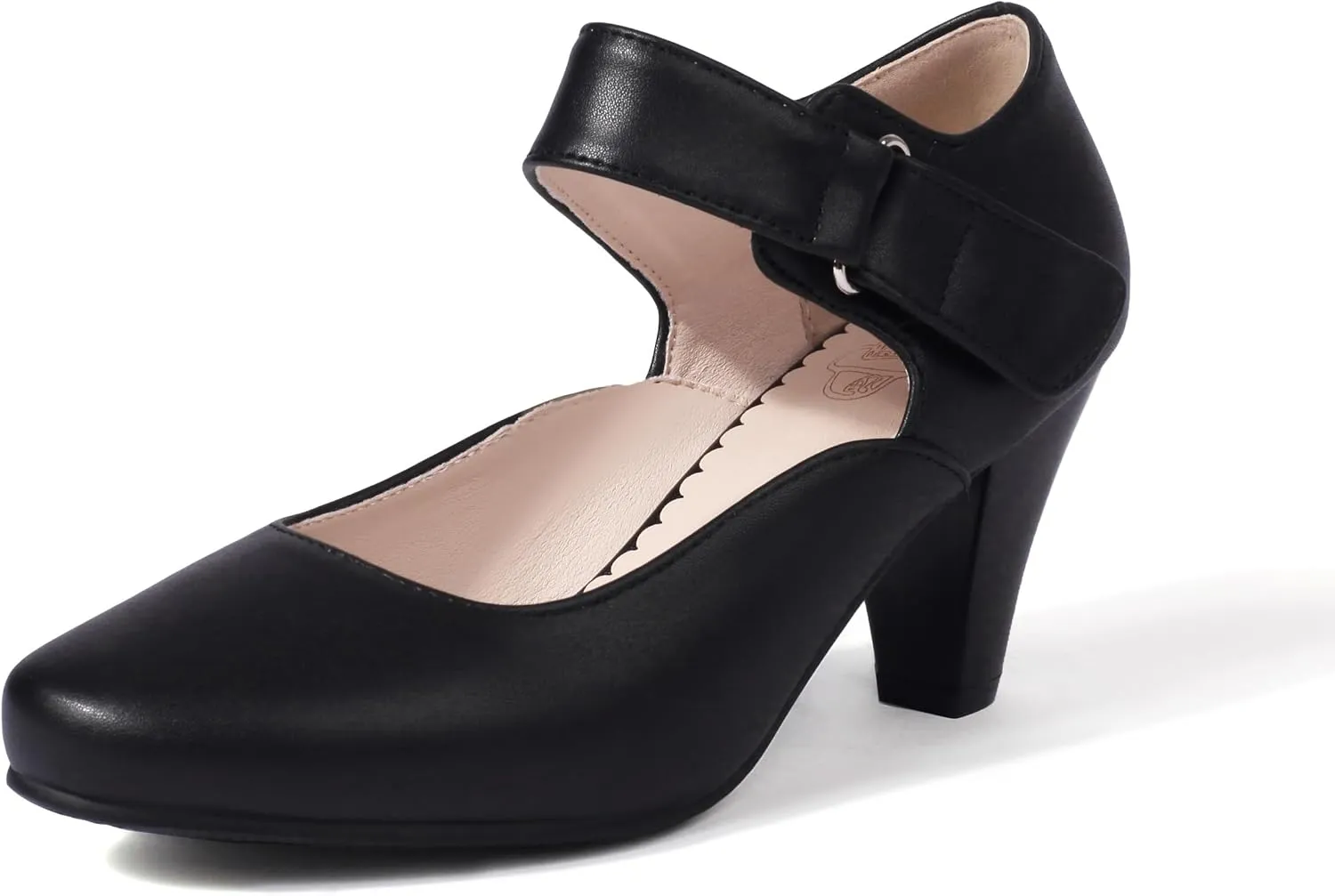 Elerhythm Women's Mary Jane Vintage Heels Gatsby 1920s Pumps Closed Round Toe 1950s Victorian Retro Shoes