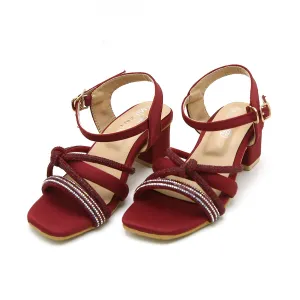 Eminent Girls Heel Sandal - Maroon