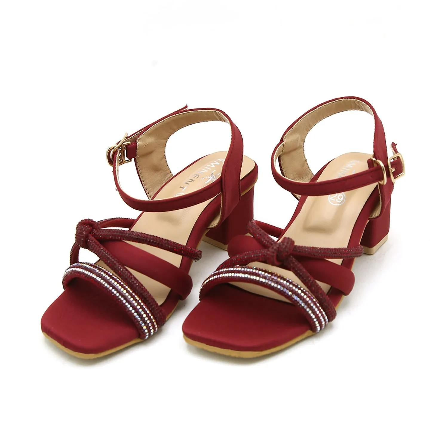 Eminent Girls Heel Sandal - Maroon