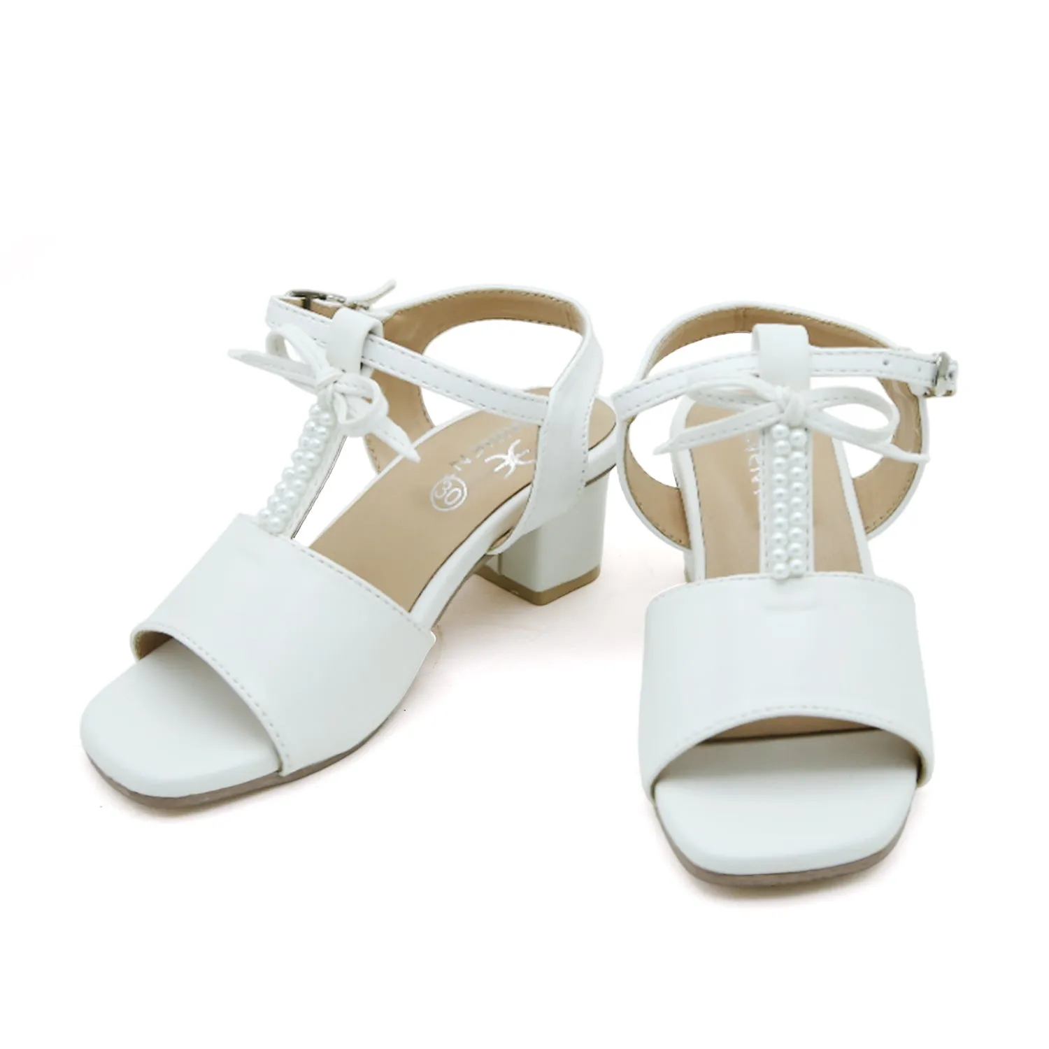 Eminent Girls Heel Sandal - White