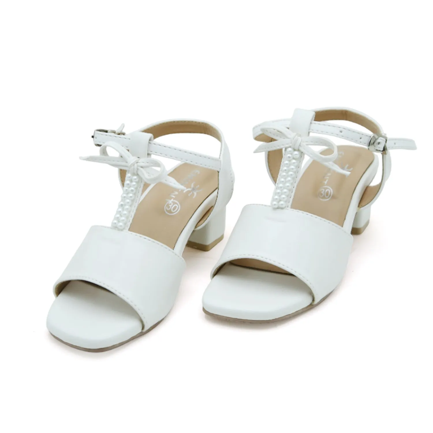 Eminent Girls Heel Sandal - White