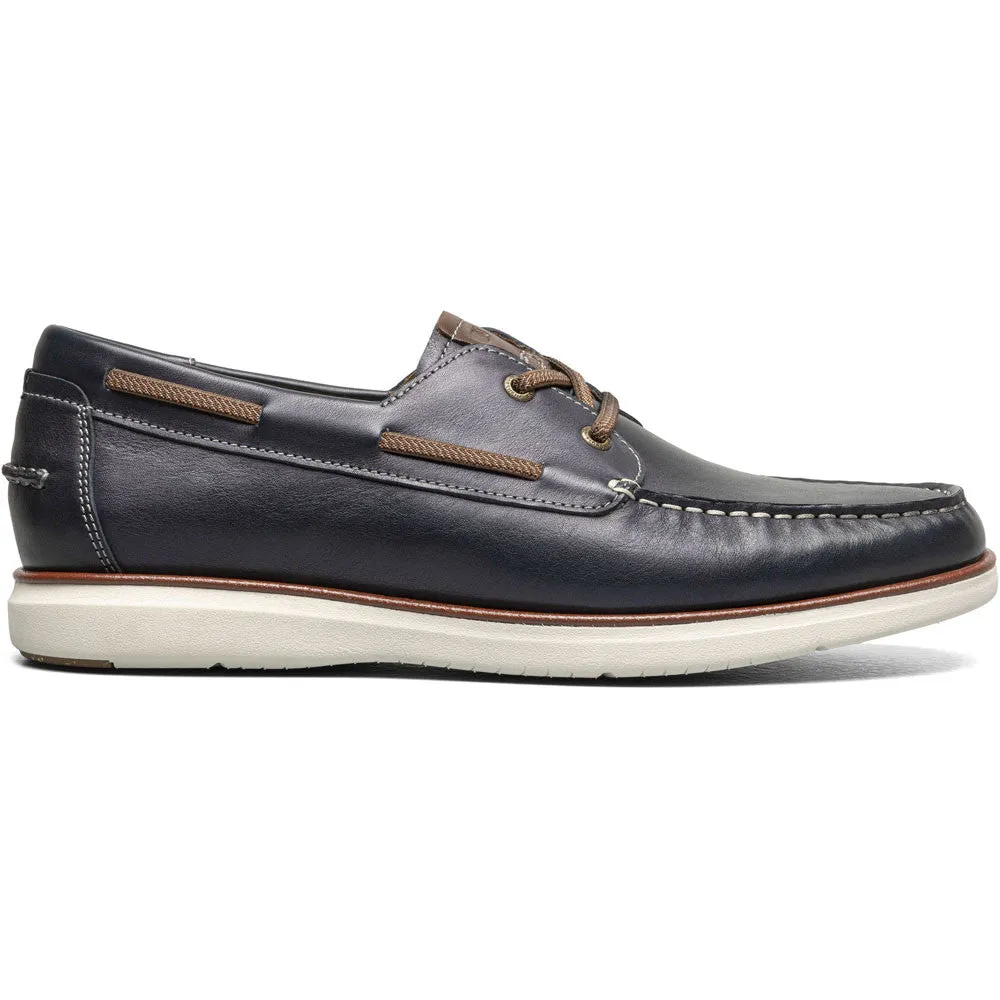 Florsheim Tropics Navy Elastic Lace Moc Toe Men’s Boat Shoes