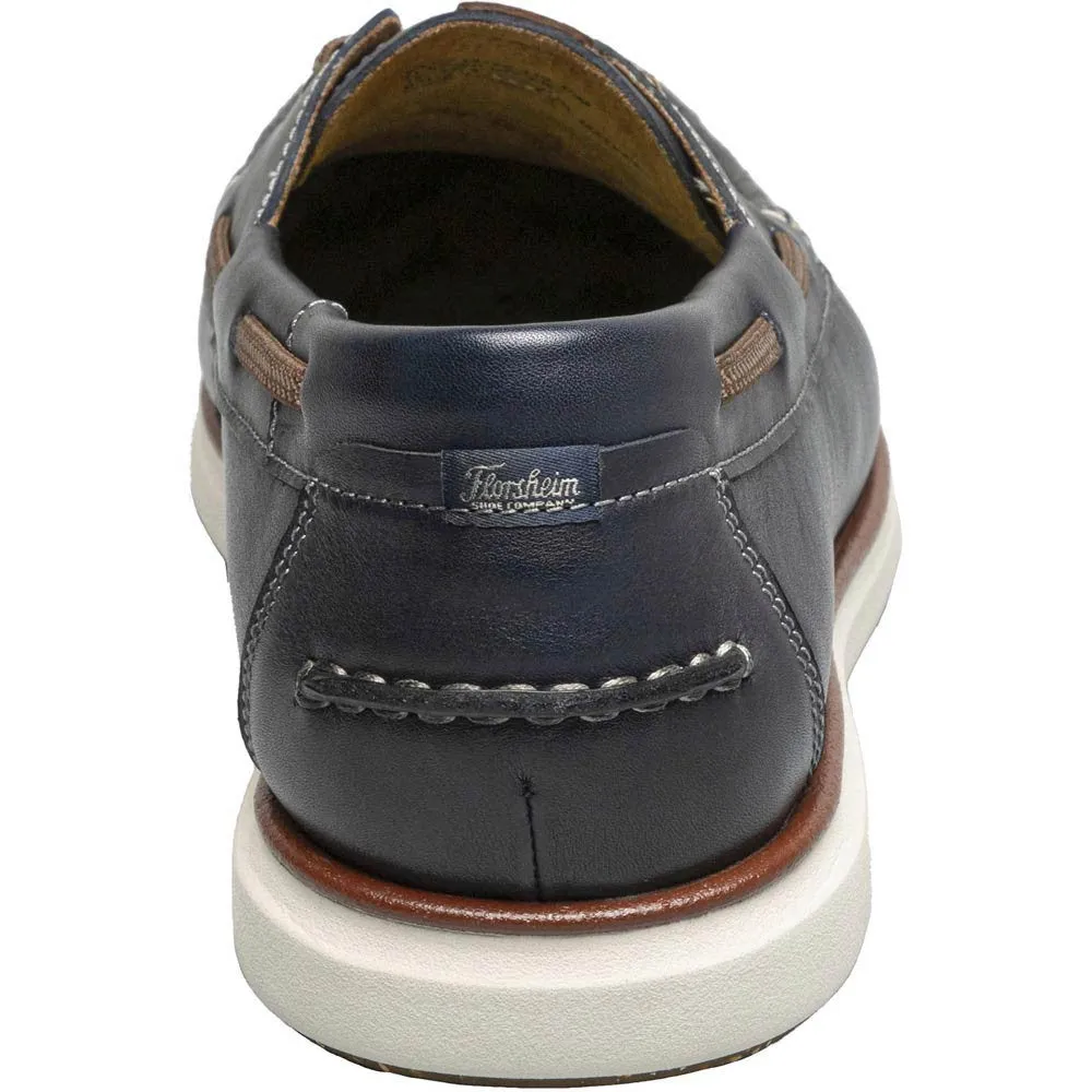 Florsheim Tropics Navy Elastic Lace Moc Toe Men’s Boat Shoes