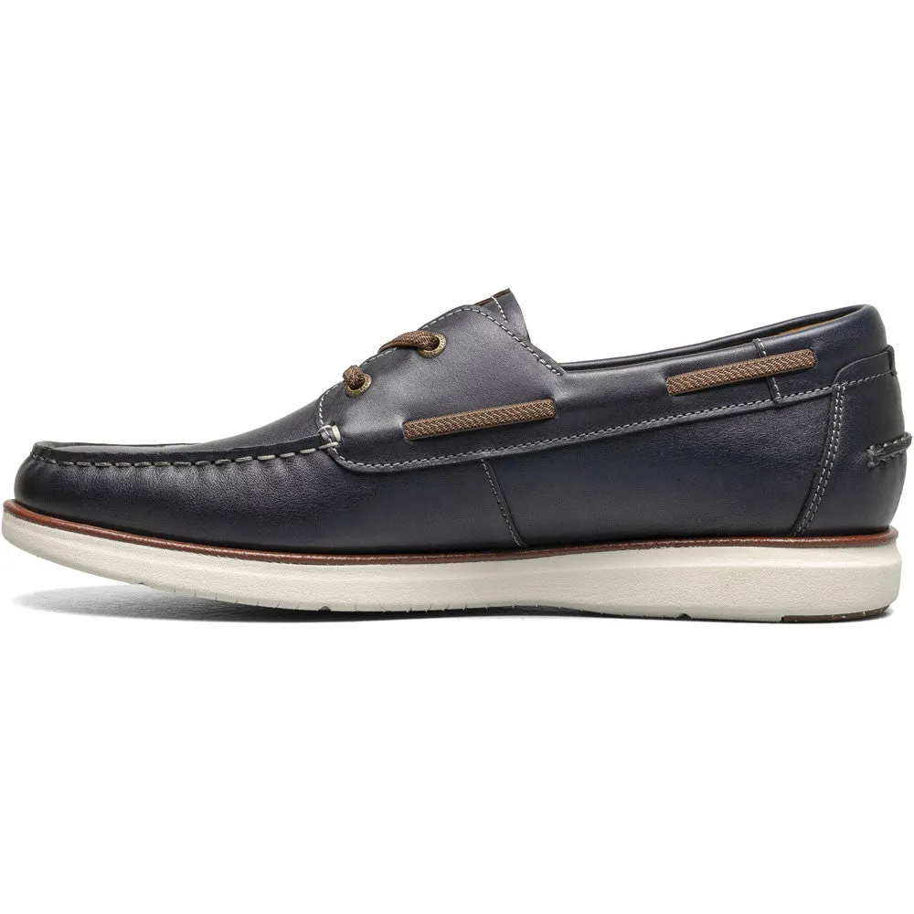 Florsheim Tropics Navy Elastic Lace Moc Toe Men’s Boat Shoes