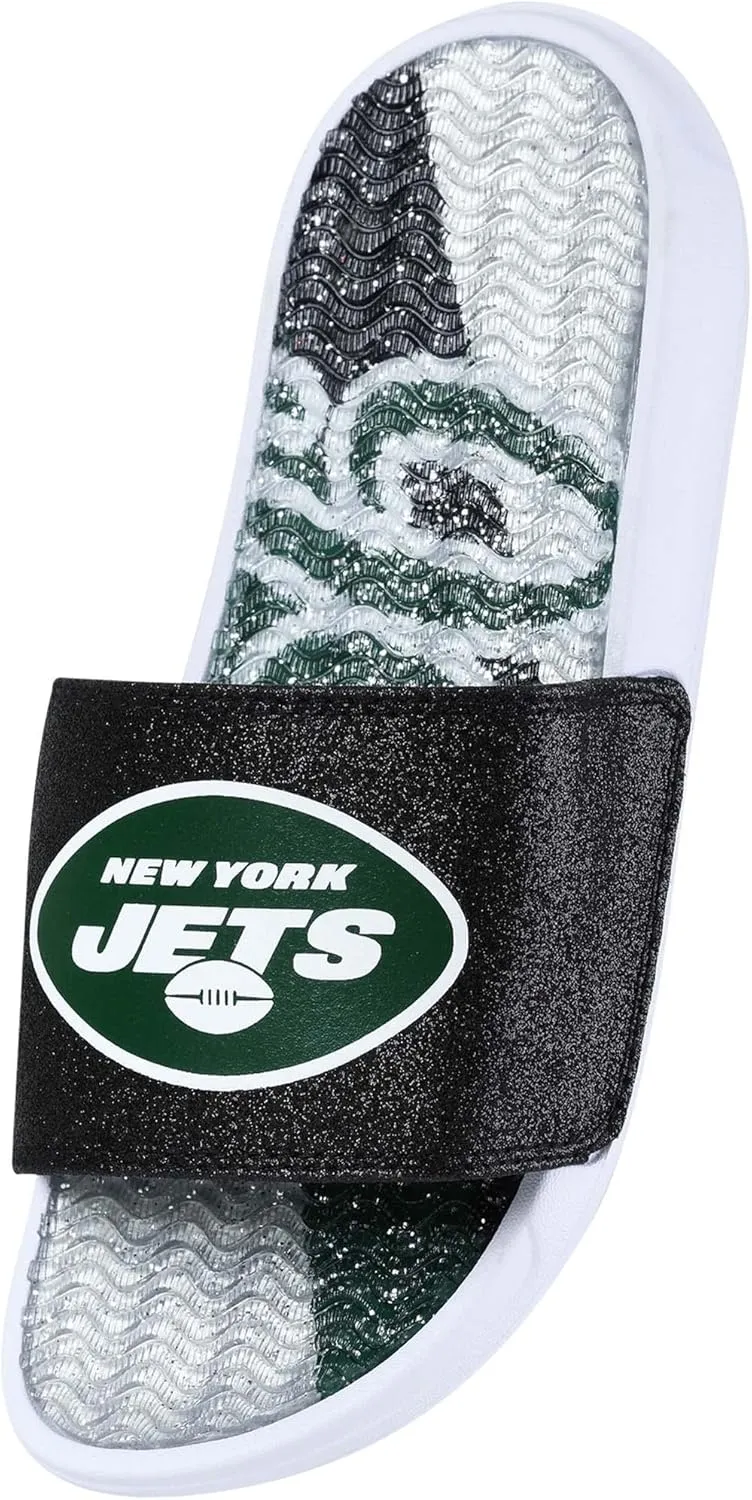 FOCO Women's NFL Glitter Gel Slide Sandal