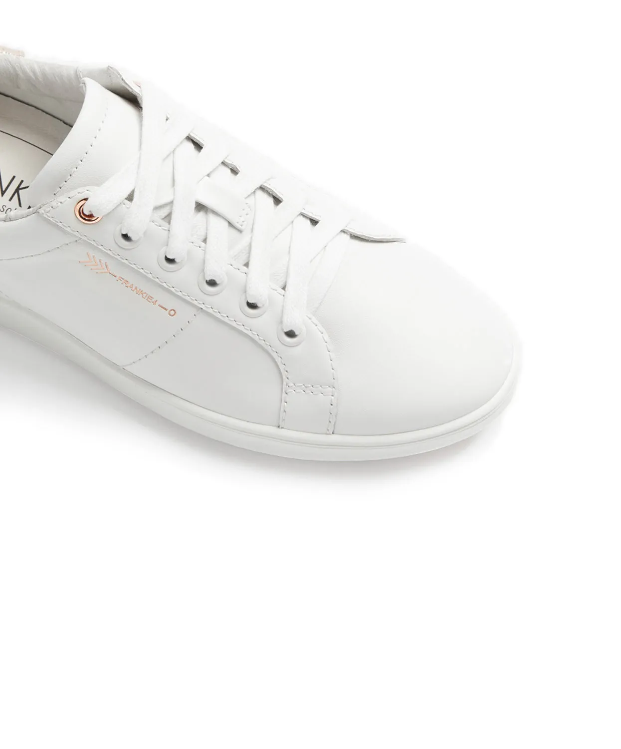 FRANKIE4 Jackie III White/Rose Gold Lizard Sneakers