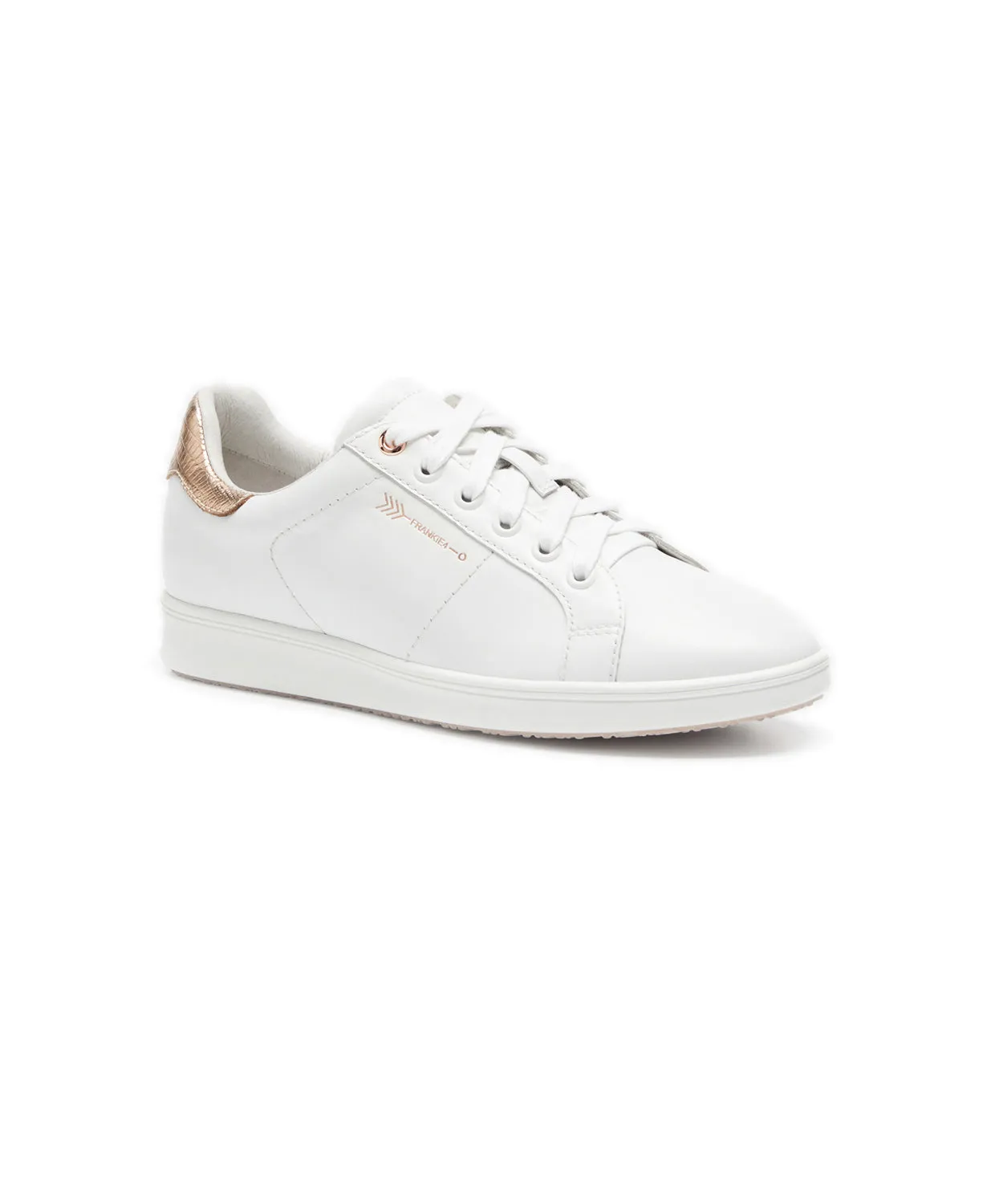 FRANKIE4 Jackie III White/Rose Gold Lizard Sneakers