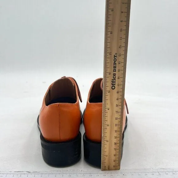 FSJ Women Leather Classic Lace up Flat Oxford Low Heel Round Toe Casual Dress Pu