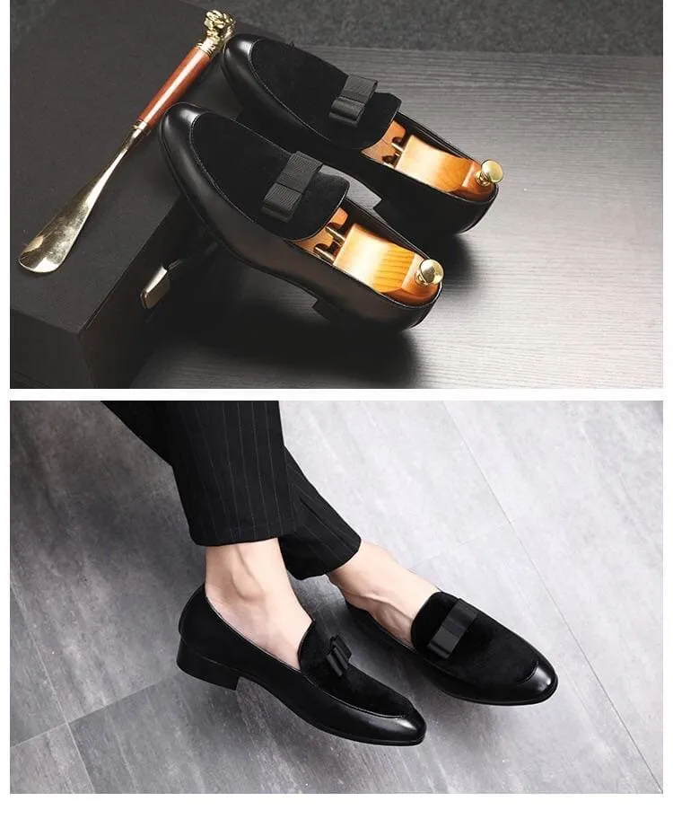 Gentlemen Bowknot Wedding Leather Dress Shoes