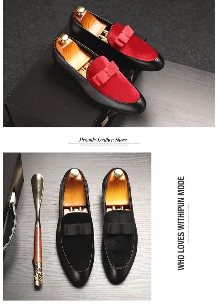Gentlemen Bowknot Wedding Leather Dress Shoes
