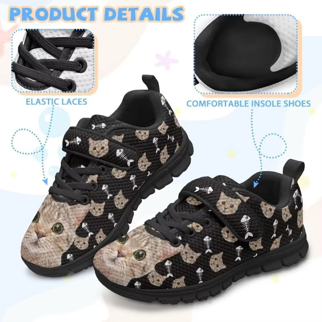 Girls Boys Hook & Loop Closure Sneakers Unisex Child Kids Anti-Slip Lightweight Shoes