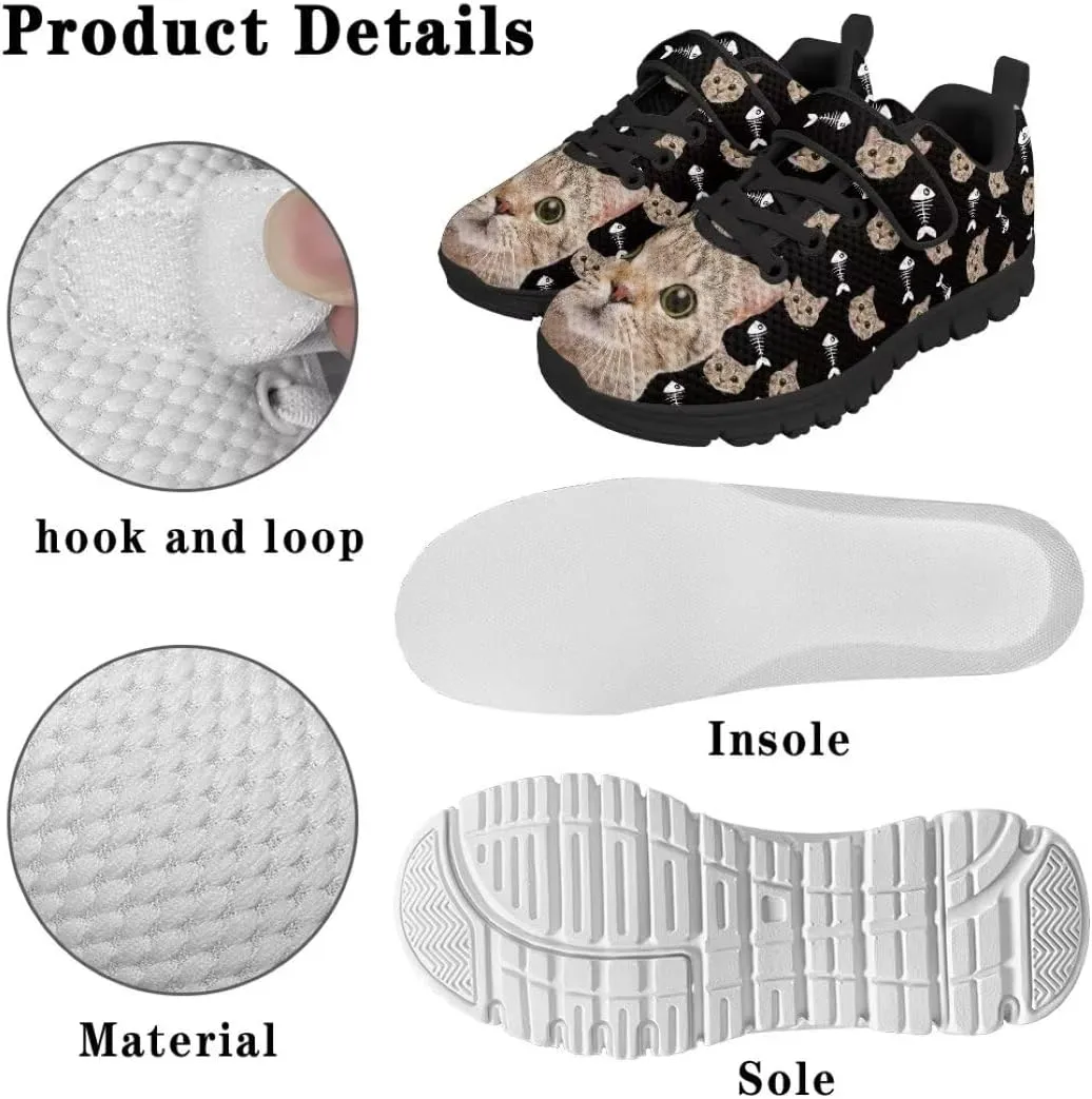 Girls Boys Hook & Loop Closure Sneakers Unisex Child Kids Anti-Slip Lightweight Shoes