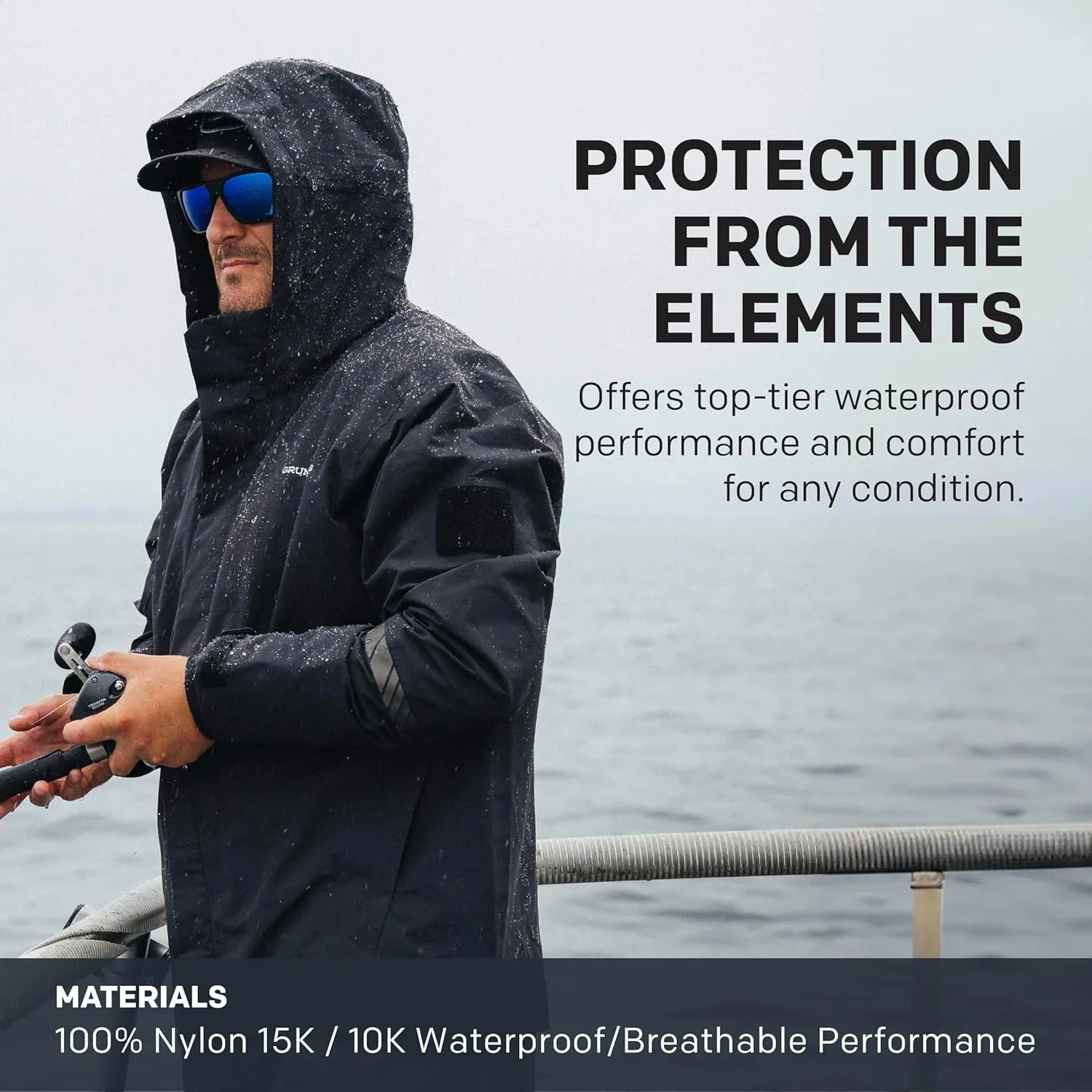 Grundéns Transmit X Jacket - Men’s Waterproof and Wind Resistant Jacket, All Weather Commercial Fishing, Breathable