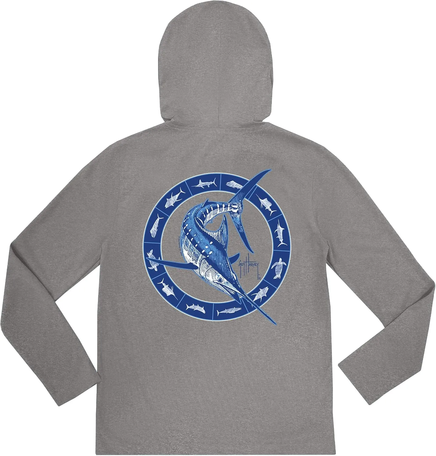 Guy Harvey Boy's Cationic Performance Hooded Tee