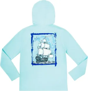 Guy Harvey Boy's Cationic Performance Hooded Tee