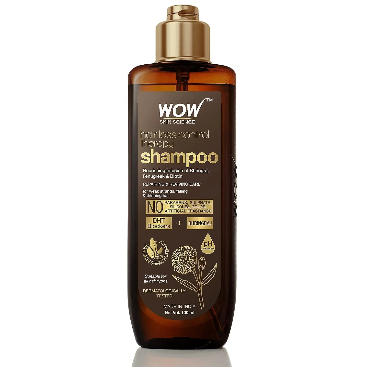 Hair Loss Control Therapy Shampoo - Increase Thick & Healthy Hair Growth - Contains Ayurvedic & Western Herbal Extracts With Natural Dht Blockers, 100 ml
