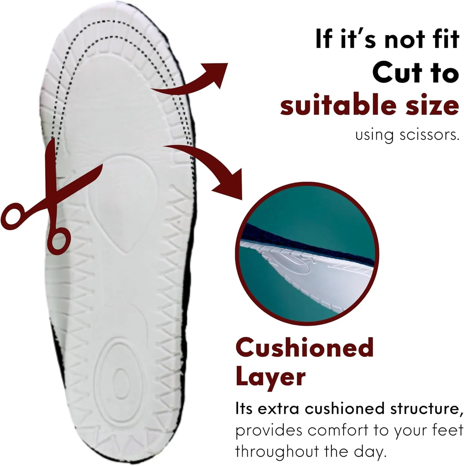 HANDARTE Thermal Leather Insoles | Soft Natural Wool Inserts for Men | Chrome-Free, Anti-Sweat & Anti-Odor - US M9.5 | EU43