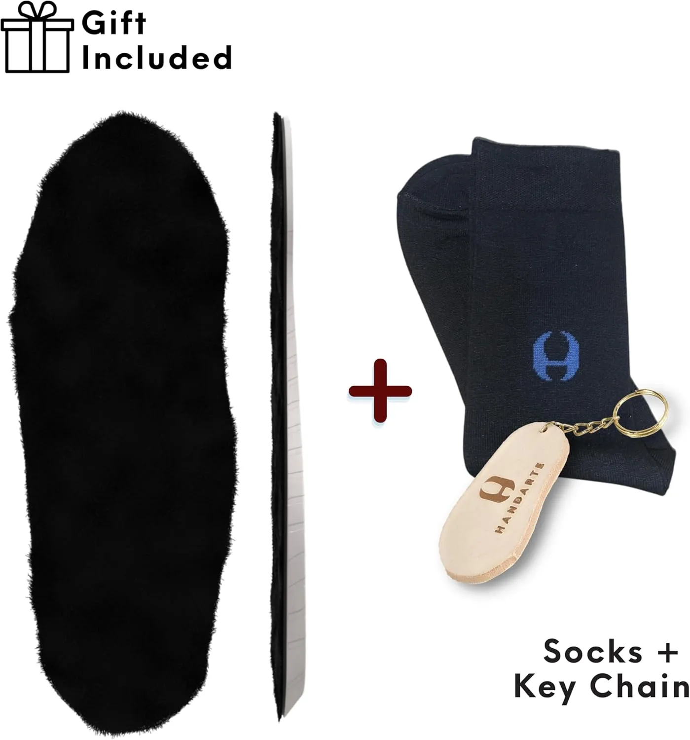 HANDARTE Thermal Leather Insoles | Soft Natural Wool Inserts for Men | Chrome-Free, Anti-Sweat & Anti-Odor - US M9.5 | EU43