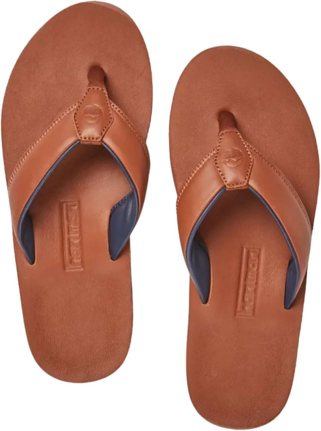 Hari Mari- The Clipper- Men's Waterproof Full-Grain Leather Sandal with Matching Leather Fob- No Break Ins, Beveled Edge to Reduce Tripping, and Floats in Water