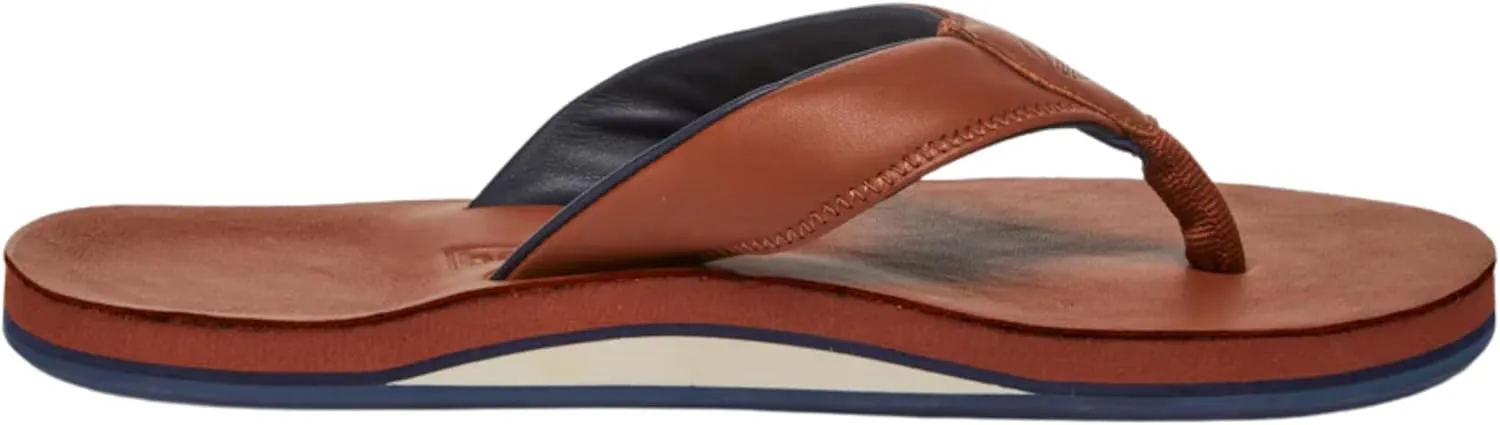 Hari Mari- The Clipper- Men's Waterproof Full-Grain Leather Sandal with Matching Leather Fob- No Break Ins, Beveled Edge to Reduce Tripping, and Floats in Water