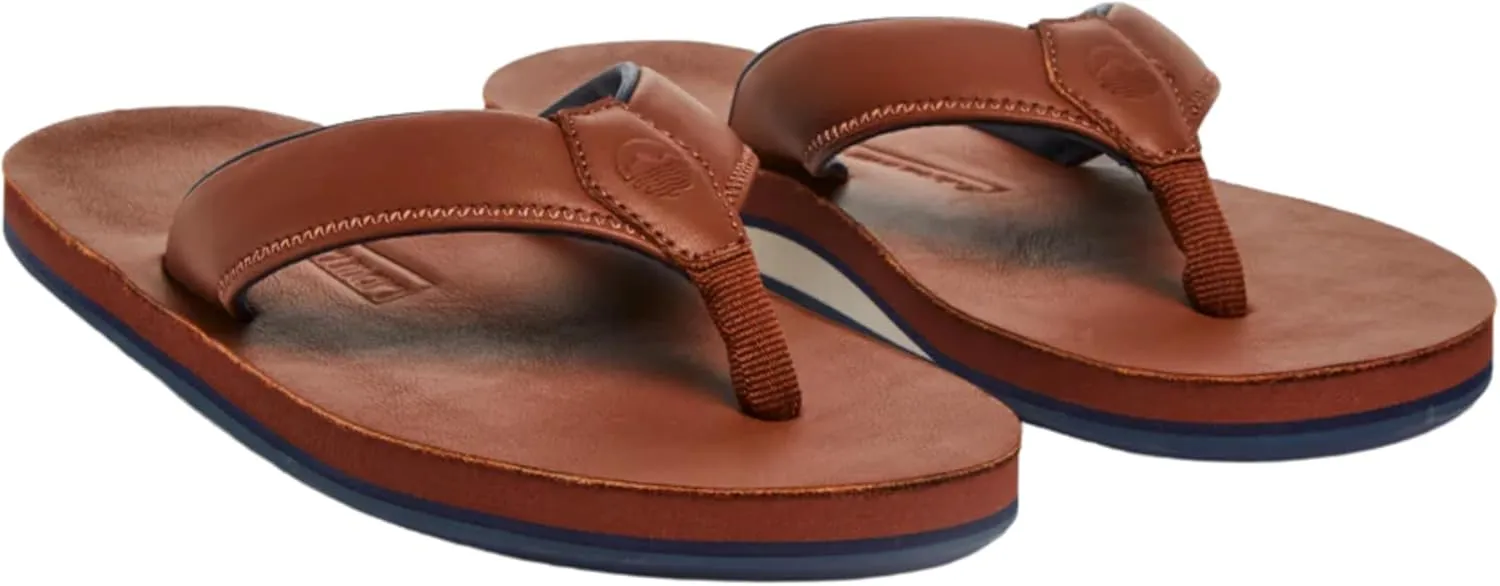 Hari Mari- The Clipper- Men's Waterproof Full-Grain Leather Sandal with Matching Leather Fob- No Break Ins, Beveled Edge to Reduce Tripping, and Floats in Water