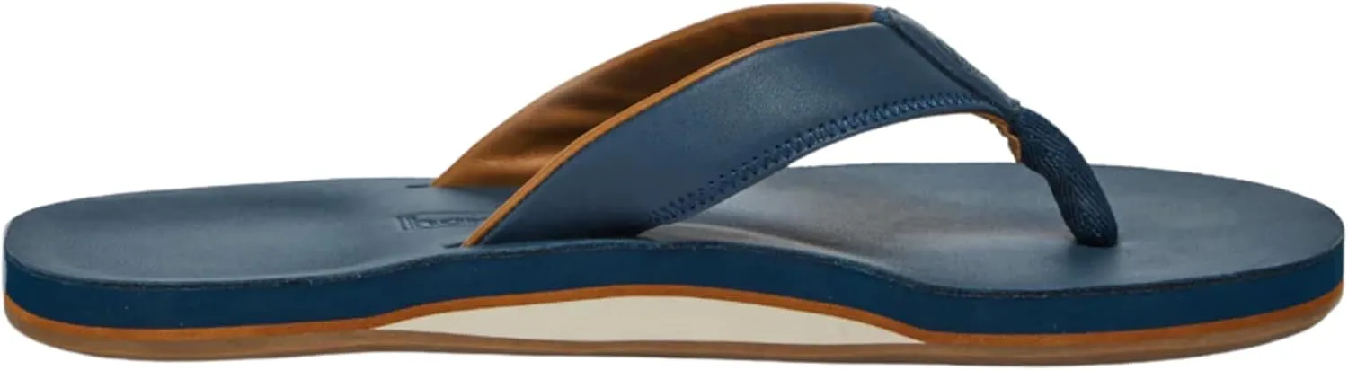 Hari Mari- The Clipper- Men's Waterproof Full-Grain Leather Sandal with Matching Leather Fob- No Break Ins, Beveled Edge to Reduce Tripping, and Floats in Water