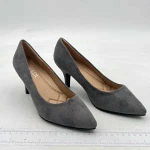 ILLUDE Grey Classic Pointed Toe Pumps – Comfortable Low Stiletto Heel Pump Shoes