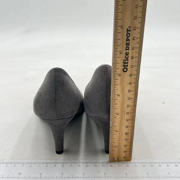 ILLUDE Grey Classic Pointed Toe Pumps – Comfortable Low Stiletto Heel Pump Shoes