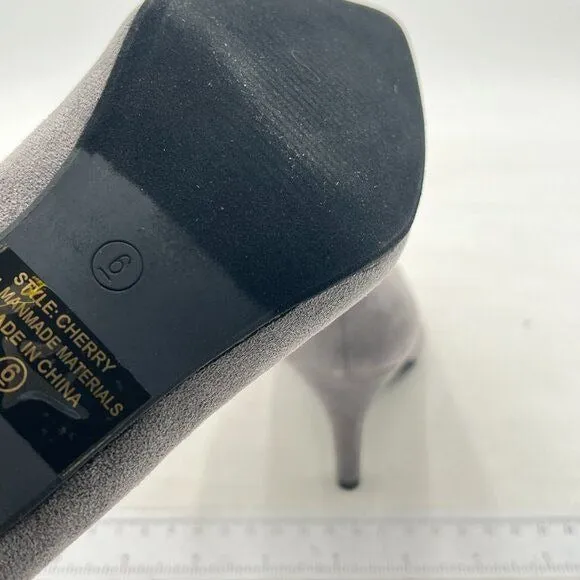 ILLUDE Grey Classic Pointed Toe Pumps – Comfortable Low Stiletto Heel Pump Shoes