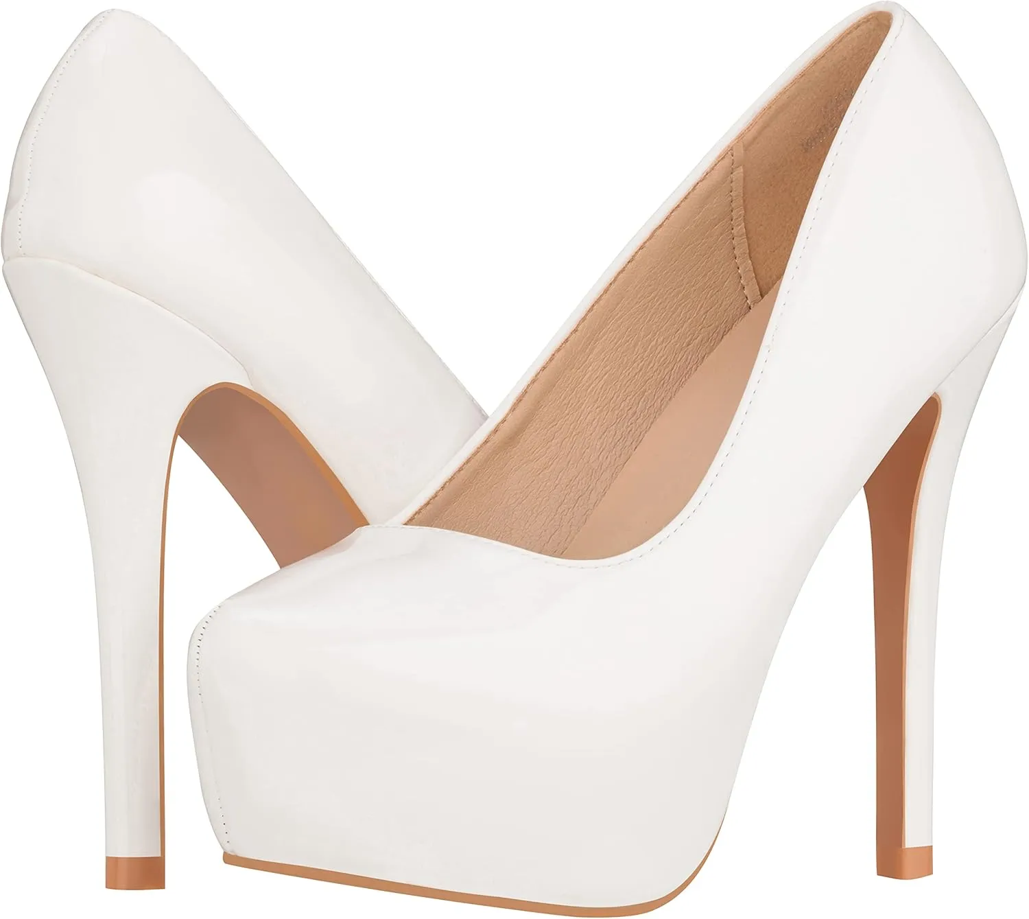 ILLUDE Women's High Heel Pump Closed Toe Platform Heels Pumps Shoes - Swan