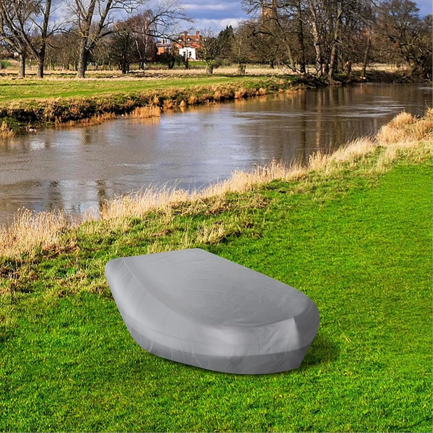 Inflatable Boat Cover 7 Sizes Boat Tarp Waterproof Anti-UV Dinghy Cover for Inflatable Boat and Dinghy,330 * 165 * 46cm