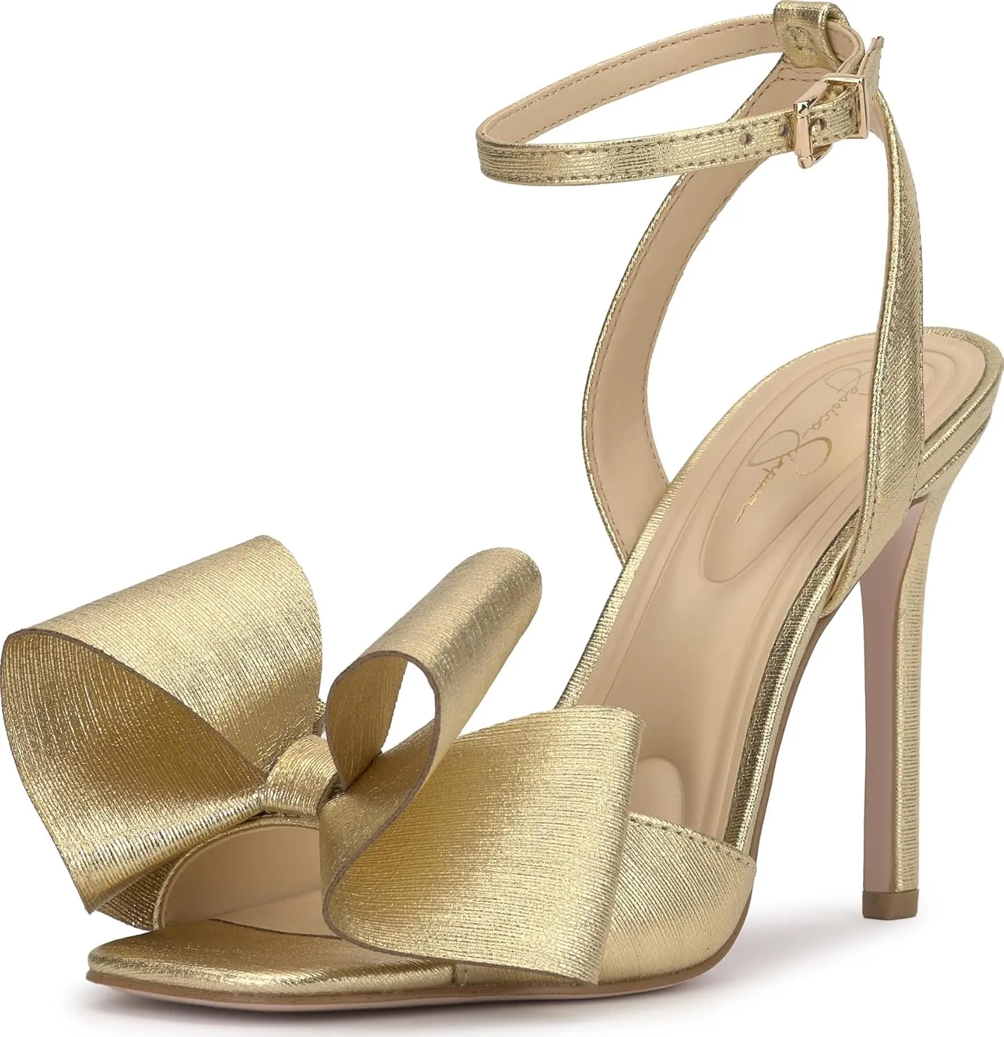 Jessica Simpson Womens Olivine Bow Satin Ankle Strap