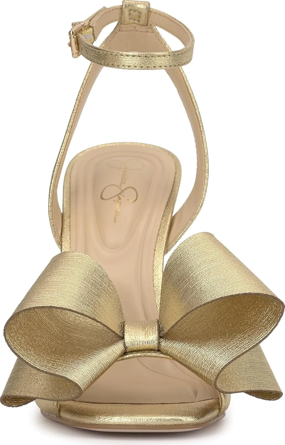 Jessica Simpson Womens Olivine Bow Satin Ankle Strap
