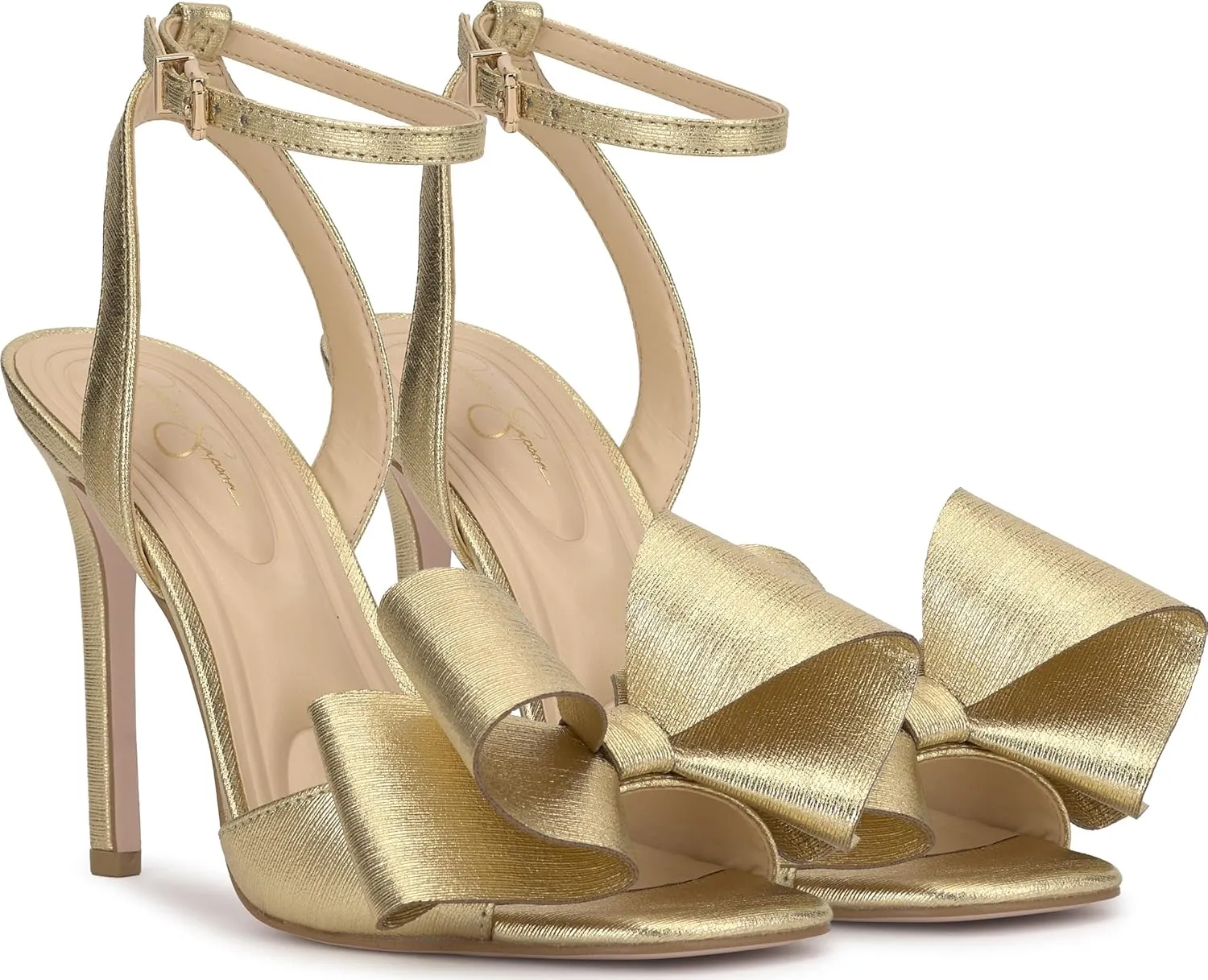 Jessica Simpson Womens Olivine Bow Satin Ankle Strap