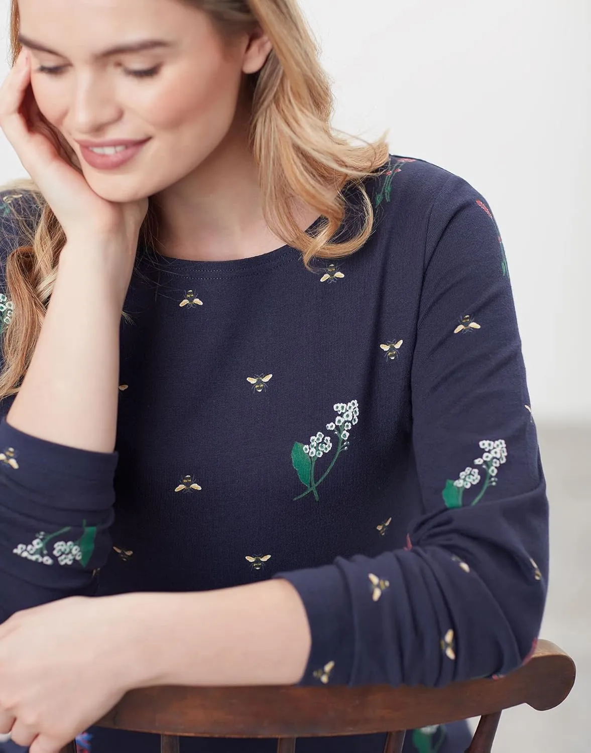 Joules Women's Harbour Print Long Sleeve Jersey Top