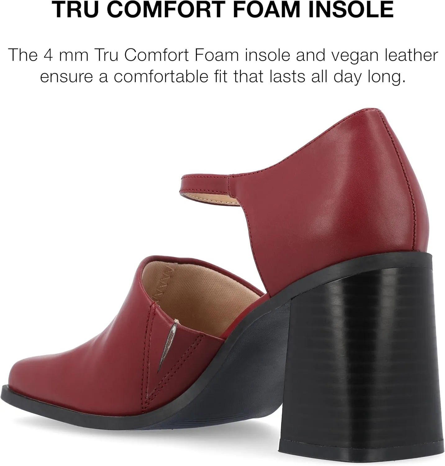 Journee Collection Womens Bobby Adjustable Faux Leather Block Heels