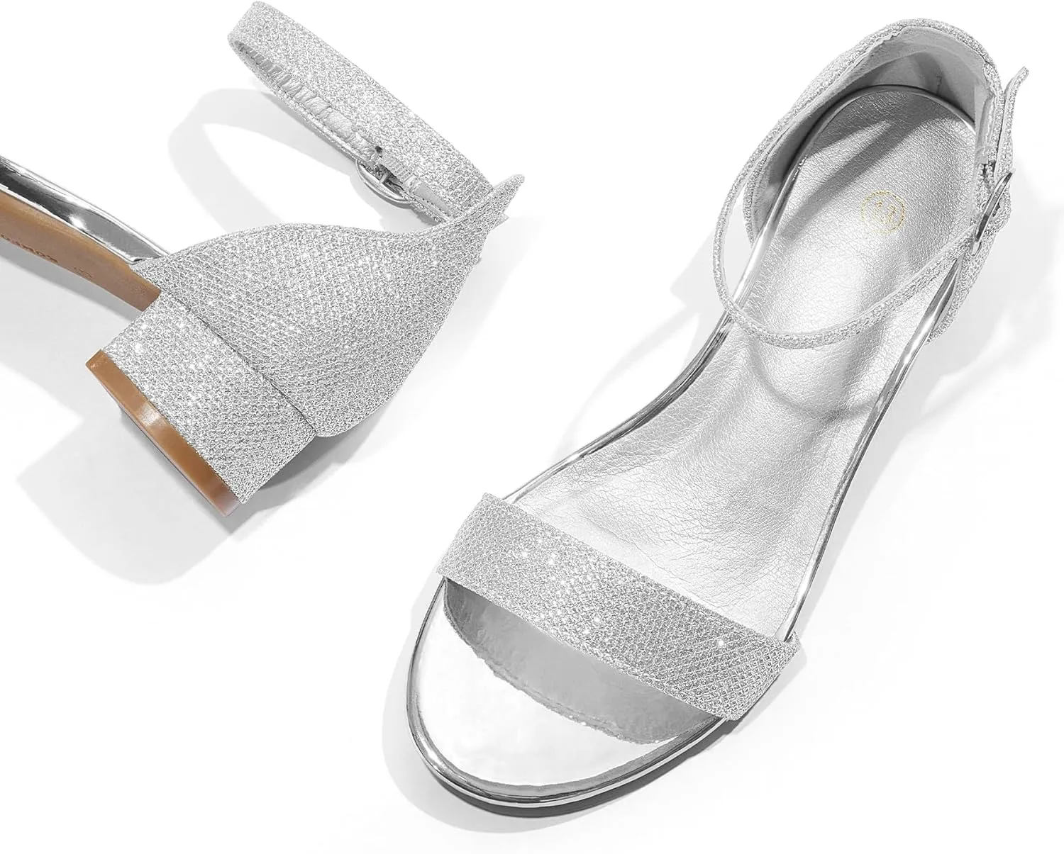 K KomForme Girls Sandals Low Heels Dress Pump Ankle Strap Open Toe Wedding Party Shoes(Toddler/Little Kids/Big Kids)