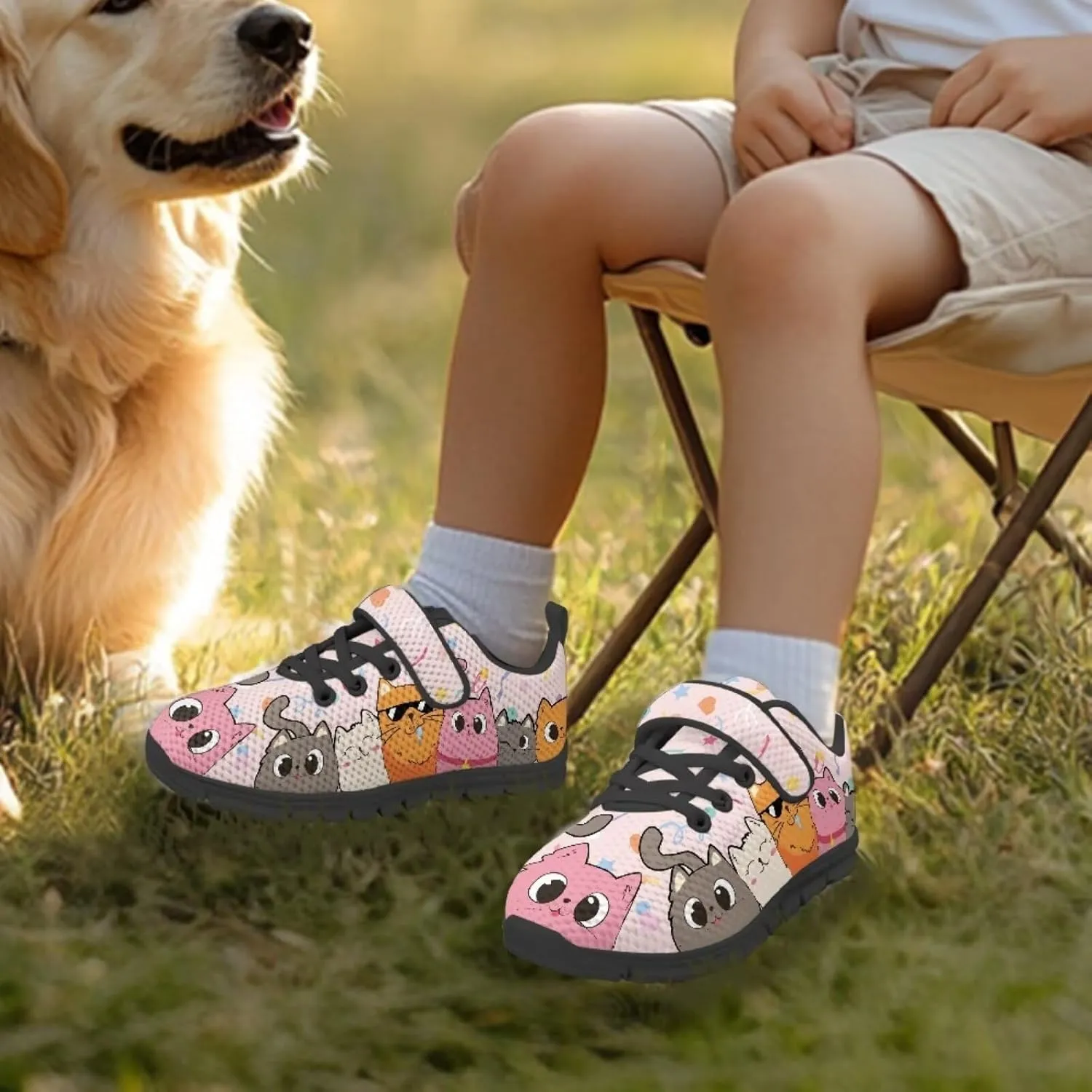 Kids Boys Girls Fashion Sneaker One Buckle Mesh Sports Shoes Athletic Running Shoe Anti Slip