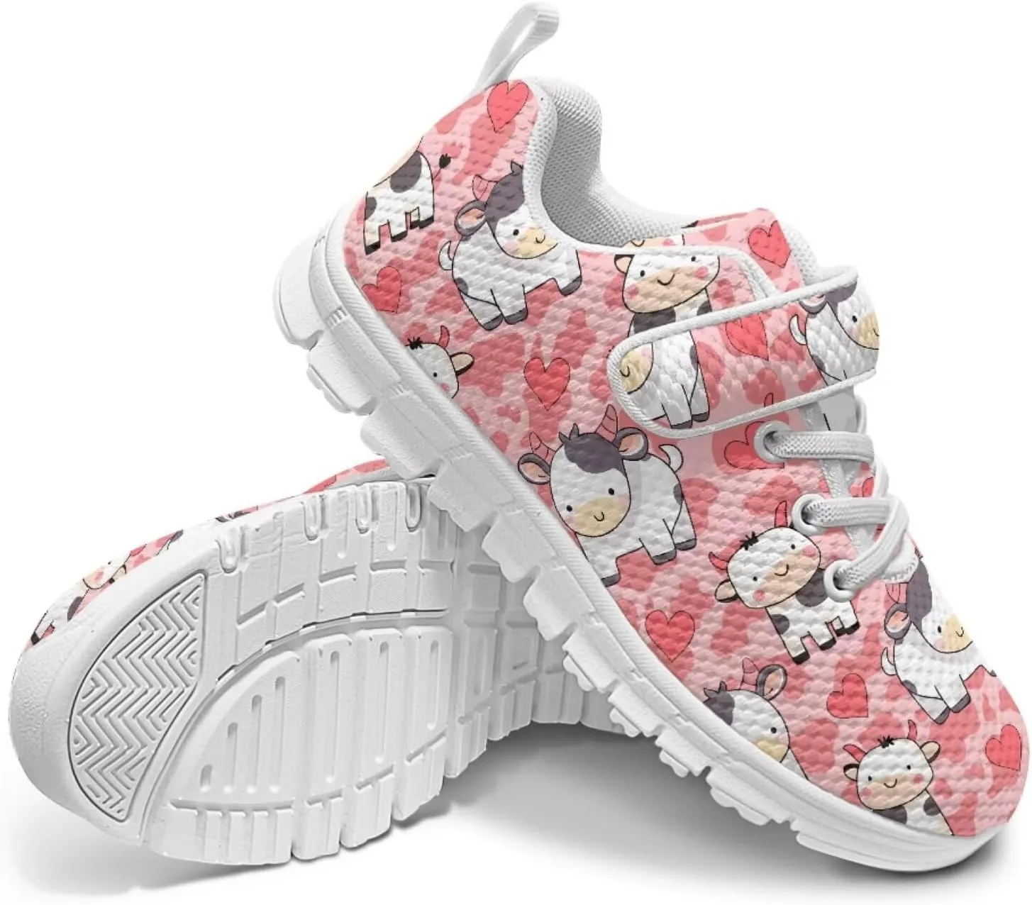 Kids Sneakers Cute Animals Print Sports Shoes for Girls Athletic Shoes Mesh Walking Shoes Non Slip Tennis Pop Shoes Single Buckle Sneakers