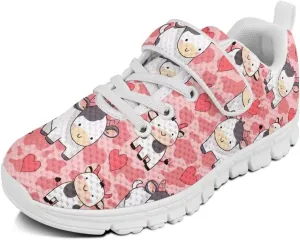 Kids Sneakers Cute Animals Print Sports Shoes for Girls Athletic Shoes Mesh Walking Shoes Non Slip Tennis Pop Shoes Single Buckle Sneakers