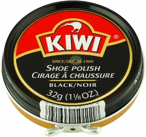 KIWI Black Shoe Polish and Shine | Leather Shoe Cleaner for Dress Shoes and Boots | Carnauba Wax | 1 1/8 Oz | Pack of 12