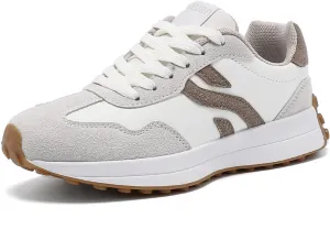 Ladies Retro Thick-Soled Casual Lightweight Sports Shoes - Classic Lace-up Anti-Slip Breathable Tennis Running Shoes