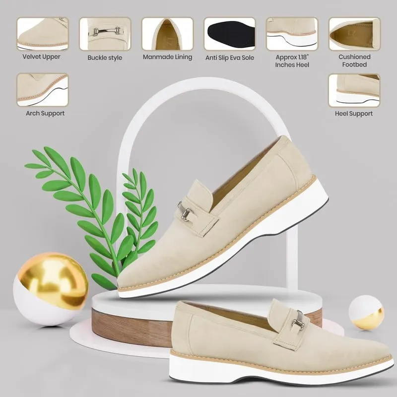 LIBERTYZENO Mens Canvas Textile & Suede Leather Adults Noble Penny Loafers Slip On Prom & Wedding Party Shoes for Prom Graduation
