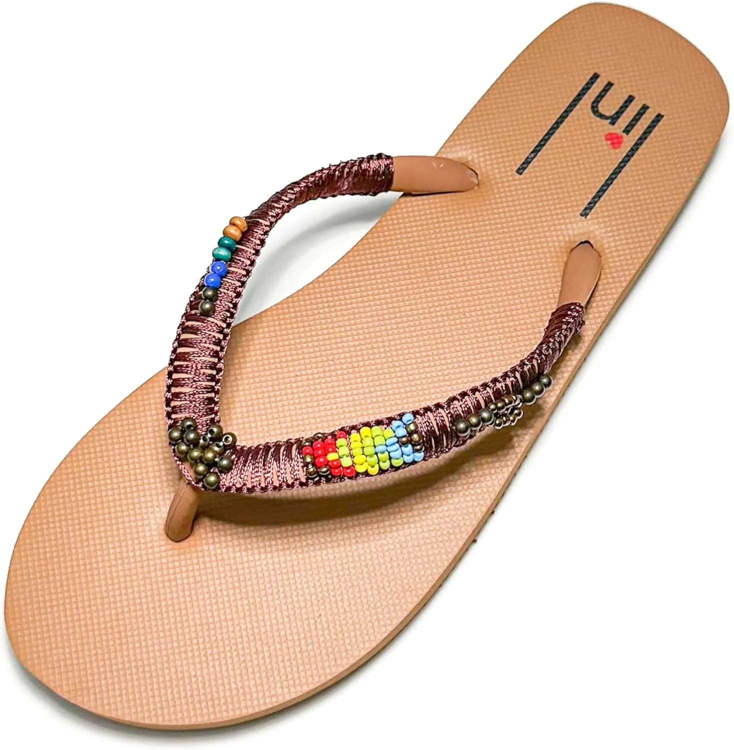 linl handmade women flip flop sandal with beads natural seashell rubber thong indoor and outdoor