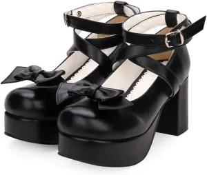 Lolita Cosplay Women's Ankle Strap Platform Pump Party Dress High Heel 8CM