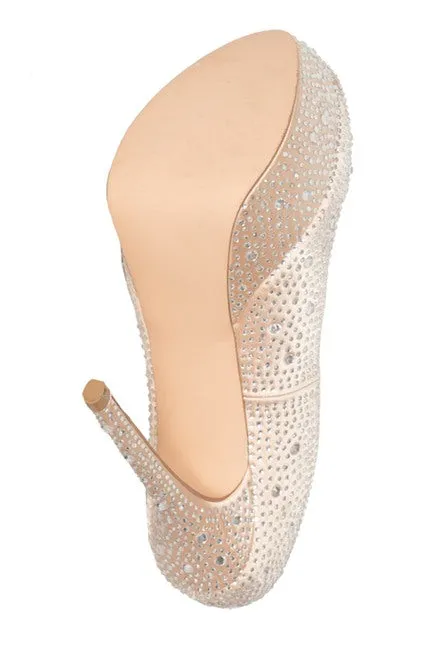 Lorraine Shoes Heel Formal High Victoria Polished Rhinestone Platform Dress Pump Lauren Extensive range